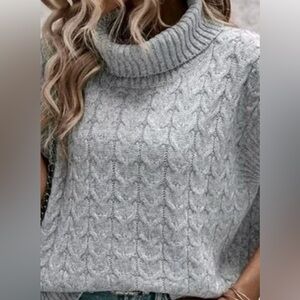 Joie: Cozy Gray Turtleneck Sleeveless Sweater